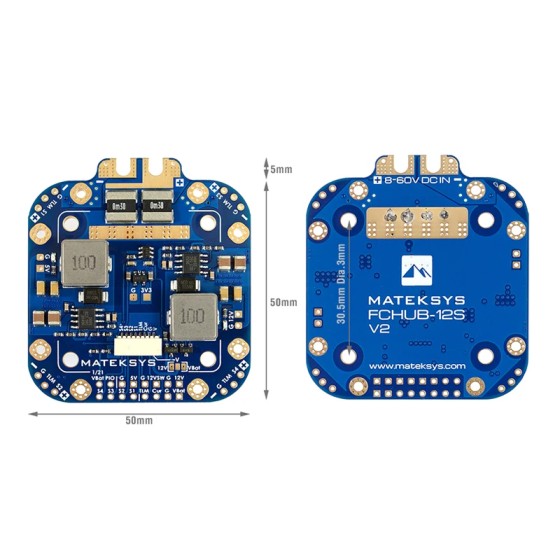 Original Matek Mateksys FCHUB-12S V2 Hub Power Distribution Board PDB & 12V BEC Built-in 184A Current Sensor for RC Multicopter